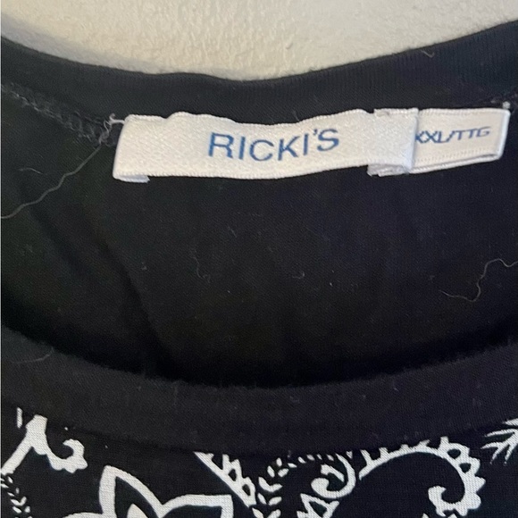 Black and white empire waist blouse XXL - Picture 2 of 4